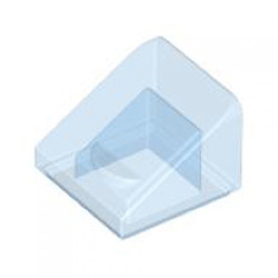 Roof Tile 1x1x2/3 Transparent Fluorescent Blue