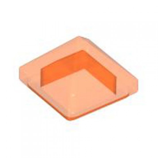 Pyramid Ridged Tile 1x1x2/3 Transparent Fluorescent Reddish Orange