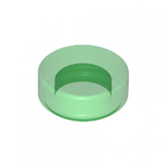 Flat Tile 1x1 Round Transparent Green