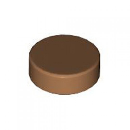 Flat Tile 1x1 Round Medium Nougat