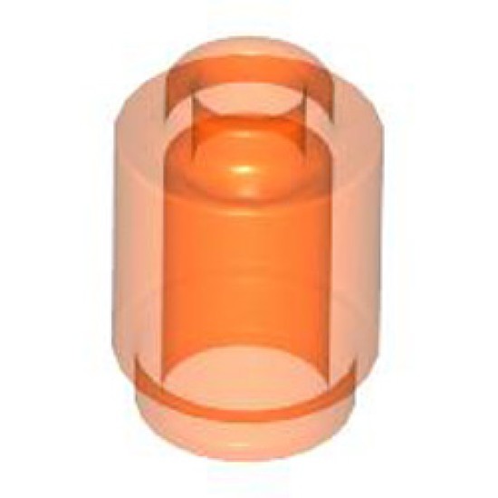 Round Brick 1x1 Transparent Fluorescent Reddish Orange