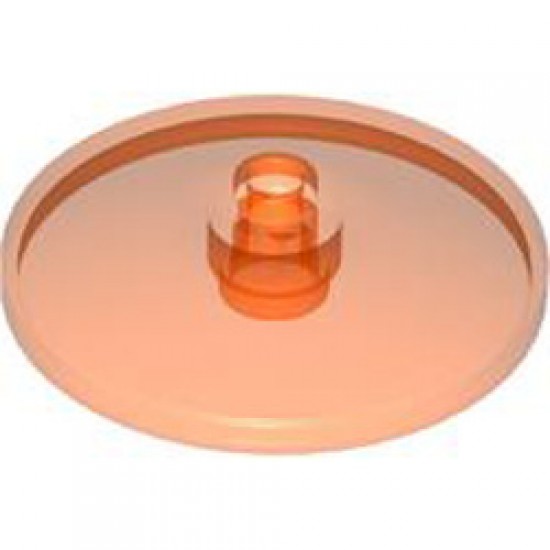 Round Plate Diameter 32x6.4 with Open Knob Transparent Fluorescent Reddish Orange