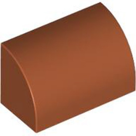 Brick 1x2 Outside Half Bow Dark Orange