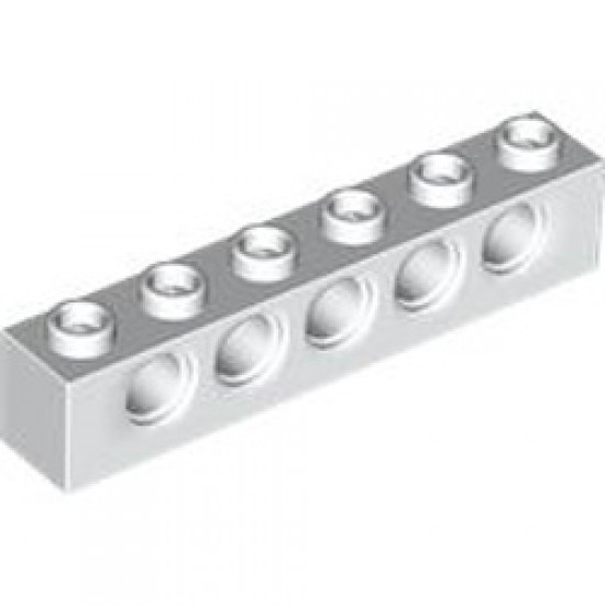 Technic Brick 1x6 Diameter 4.9 White