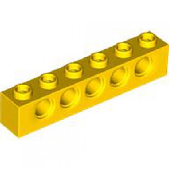 Technic Brick 1x6 Diameter 4.9 Bright Yellow