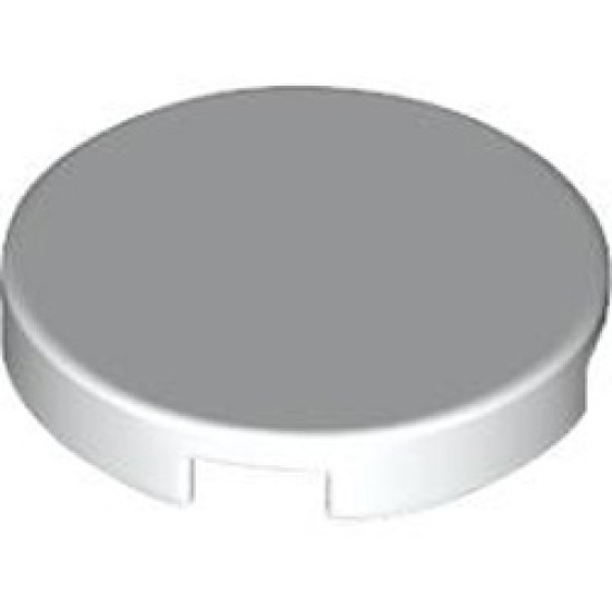 Flat Tile 2x2 Round with Bottom Cross White