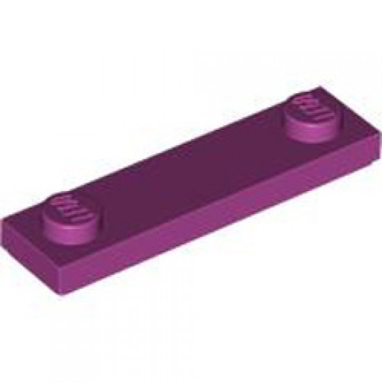Plate 1x4 with 2 Knobs with Under Groove Bright Reddish Violet