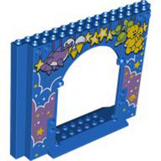 Wall 4x16x10 with Gate Number 7 Bright Blue
