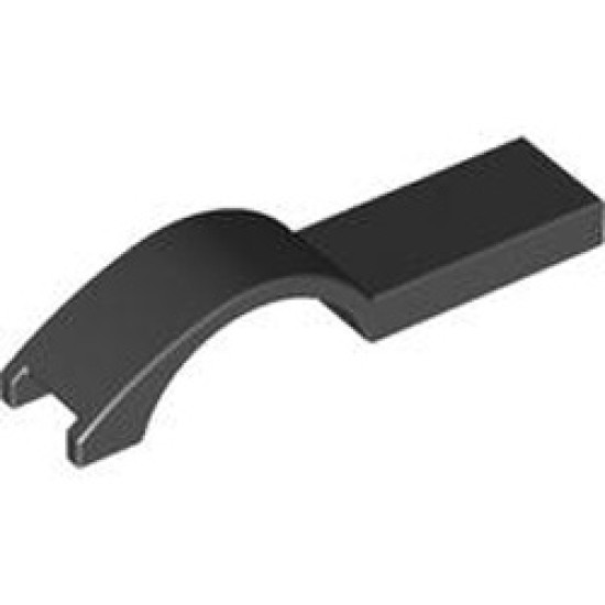 Cover Plate with Curve 1x4.5 Black