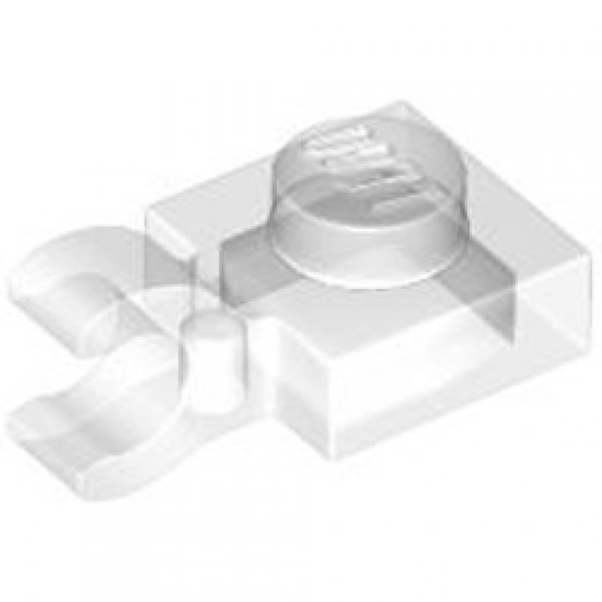 Plate 1x1 with Holder Vertical Transparent White