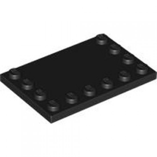 Plate 4x6 with 12 Knobs Black