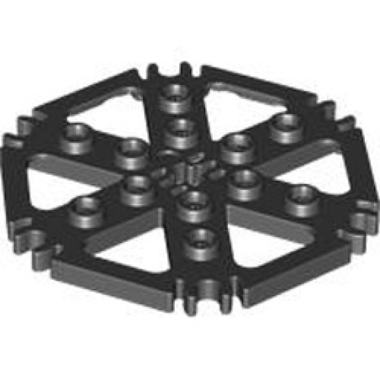 Plate Hexagonal with Stand Diameter 48 Black