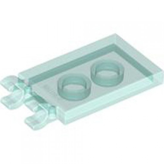 Plate 2x3 with Holder Transparent Light Blue