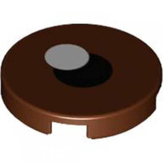 Flat Tile 2x2 Round Number 1164 Reddish Brown