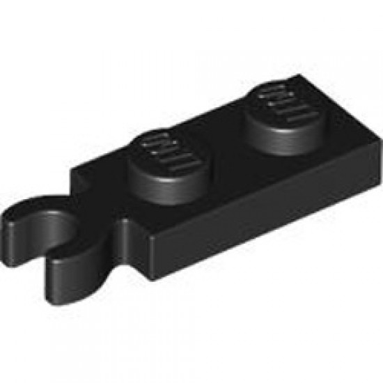 Plate 1x2 with Holder Black