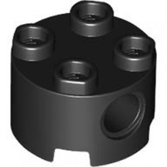 Brick 2x2 Round with Hole Diameter 4.85 Black