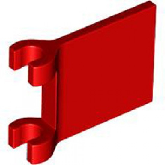 Flag with 2 Holders and Flared Edge Bright Red