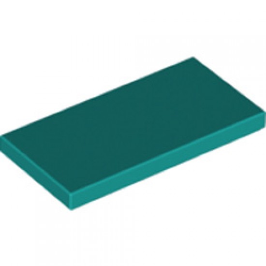 Flat Tile 2x4 Bright Bluish Green
