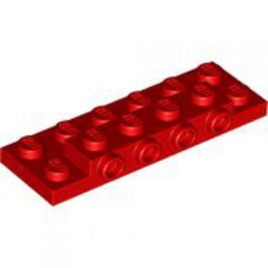 Plate 2x6x2/3 with 4 Horizontal Knob Bright Red