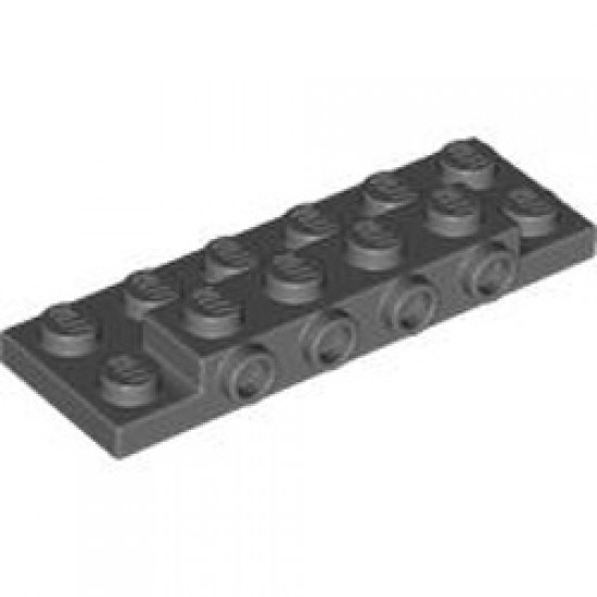 Plate 2x6x2/3 with 4 Horizontal Knob Dark Stone Grey