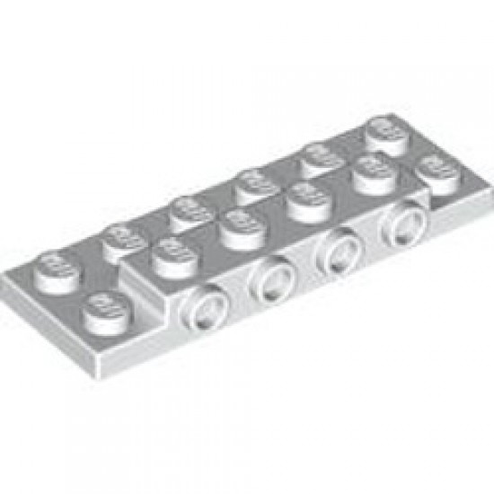 Plate 2x6x2/3 with 4 Horizontal Knob White