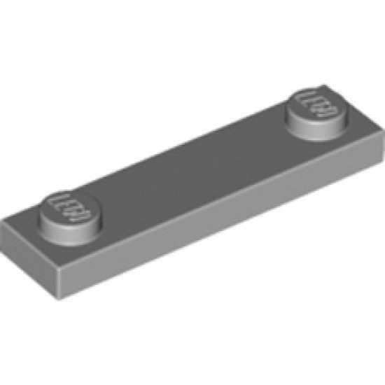 Plate 1x4 with 2 Knobs with Underside 3 Studs Medium Stone Grey