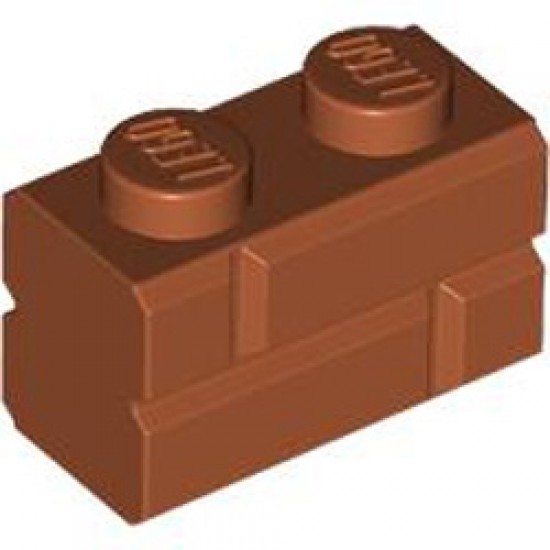 Profile Brick 1x2 Single Grove Dark Orange