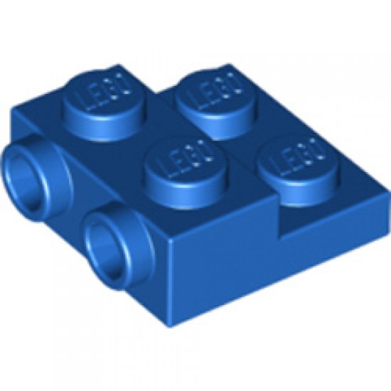 Plate 2x2x2/3 with 2 Horizontal Knob Bright Blue