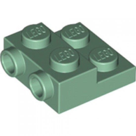 Plate 2x2x2/3 with 2 Horizontal Knob Sand Green