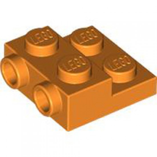 Plate 2x2x2/3 with 2 Horizontal Knob Bright Orange