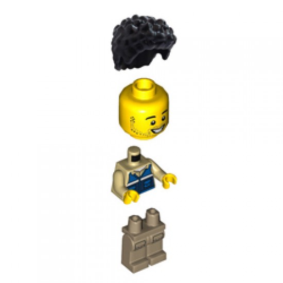 Male Wildlife Rescue Worker with 'RESCUE' Pattern on Back Minifigure