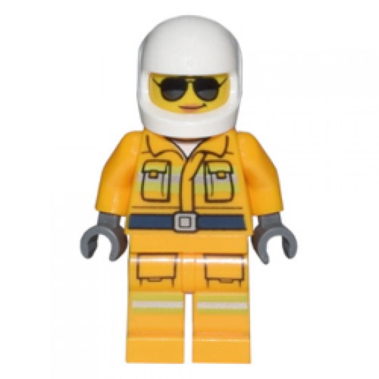 Fire Helicopter Pilot with Sunglasses Minifigure