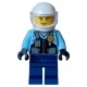 Female Motorcyclist Police with Safety Vest and Visor Helmet Minifigure