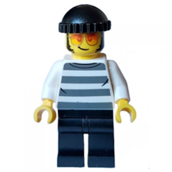 Bandit Crook Male with Prison Stripes and Sunglasses Minifigure