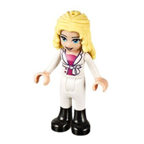 Friends Liza - White Riding Pants, Magenta Top and White Jacket with Bow Minifigure