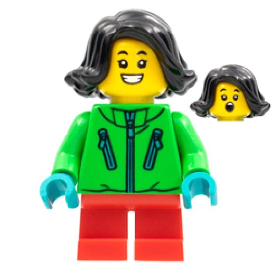 Girl with Bright Green Jacket Minifigure